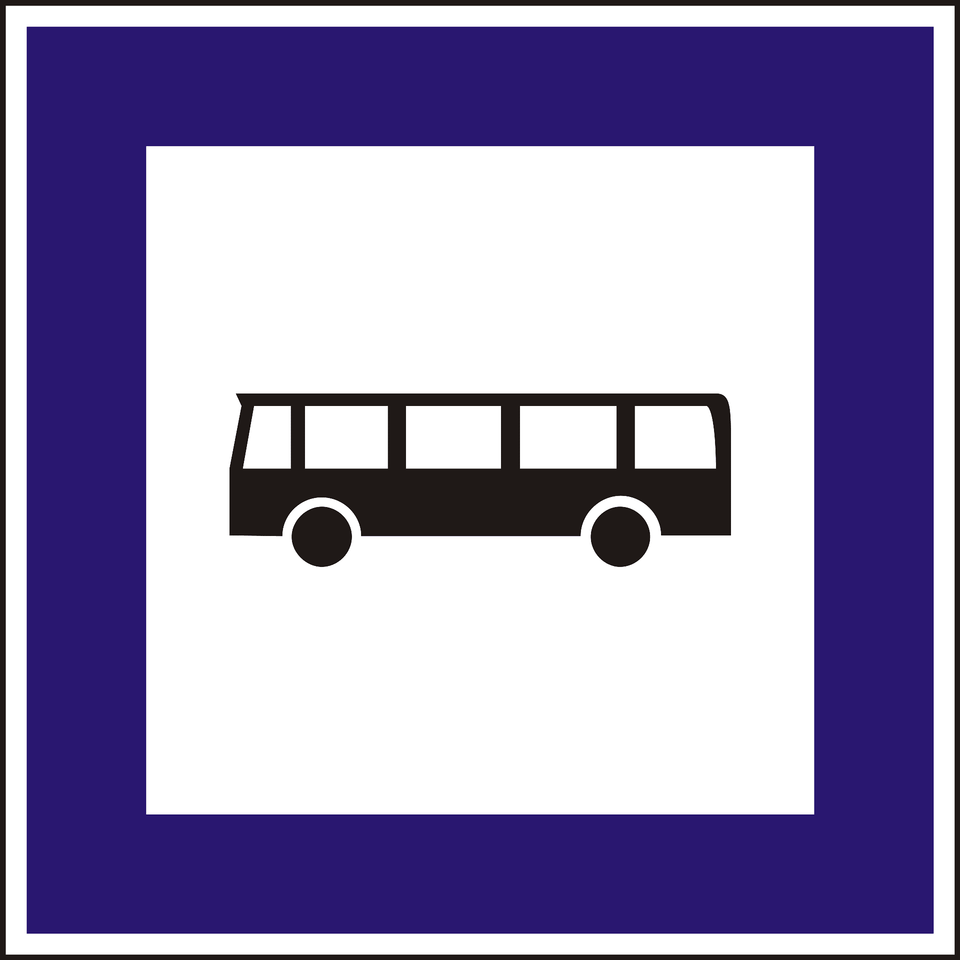 Bus Stop Sign In Hungary Clipart, Transportation, Vehicle, Minibus, Van Free Transparent Png