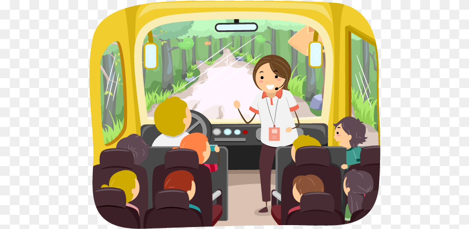 Bus Tour Guide Clipart, People, Bus Stop, Outdoors, Person Free Png