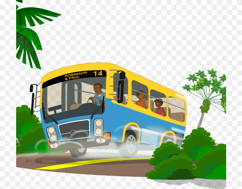 Bus Travel Clipart, Transportation, Vehicle, Person, Accessories Png Image