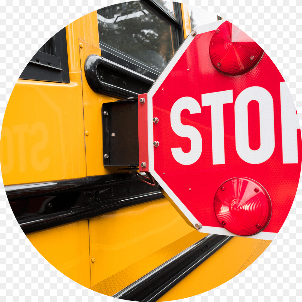 Bus With Stop Sign Extended School Bus Stop, Symbol, Road Sign, Stopsign Png
