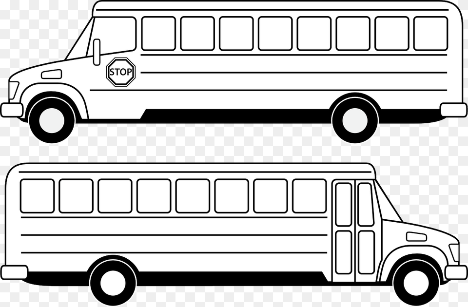 Buses Clipart Black And White, Bus, Minibus, Transportation, Van Free Png