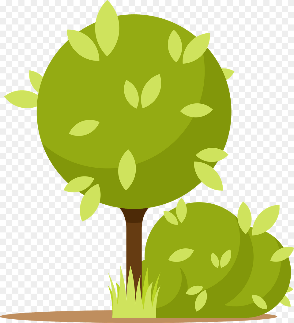 Bush And Tree Clipart, Green, Vegetation, Plant, Grass Free Transparent Png