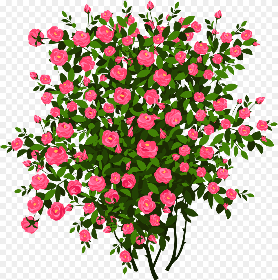 Bushes Clipart Transparent Flower Bushes Transparent Flower Bush Clip Art, Plant, Rose, Flower Arrangement, Flower Bouquet Free Png