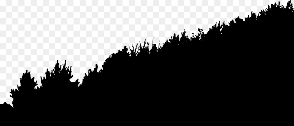 Bushes Silhouette, Gray Png Image