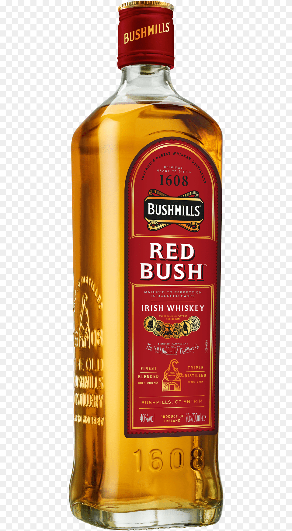 Bushmills Red Bush Whiskey, Alcohol, Beverage, Liquor, Whisky Png Image