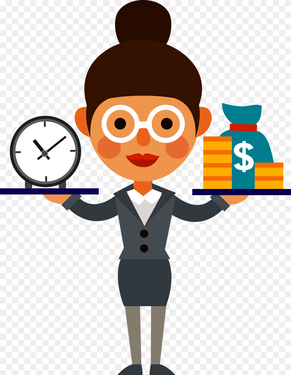 Business Adobe Illustrator Clip Art Free Clip Art Time Money, Person, Face, Head Png Image