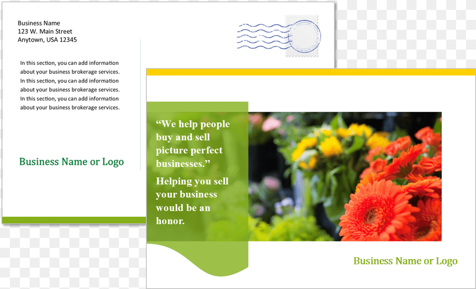 Business Broker Postcard Template Postcard, Advertisement, Poster, Flower, Plant Free Transparent Png