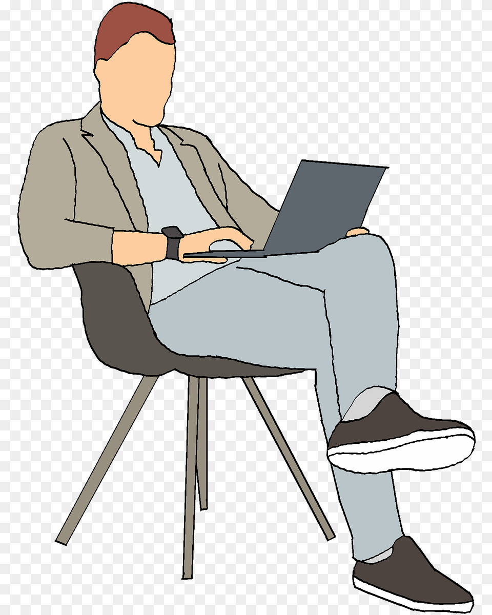Business Business Man Casual Chair Cheerful Orang Duduk, Sitting, Person, Computer, Electronics Png