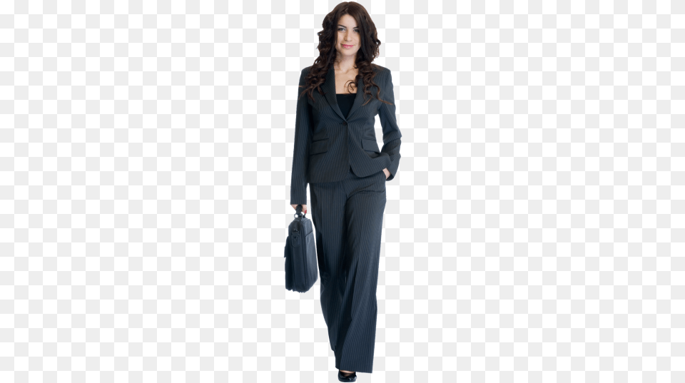 Business Businesswoman Briefcase Width266 Raincoat, Adult, Suit, Person, Formal Wear Free Png