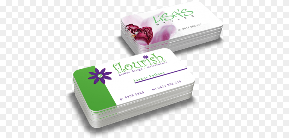 Business Cards Rounded Corners, Paper, Text, Business Card, Flower Free Png Download