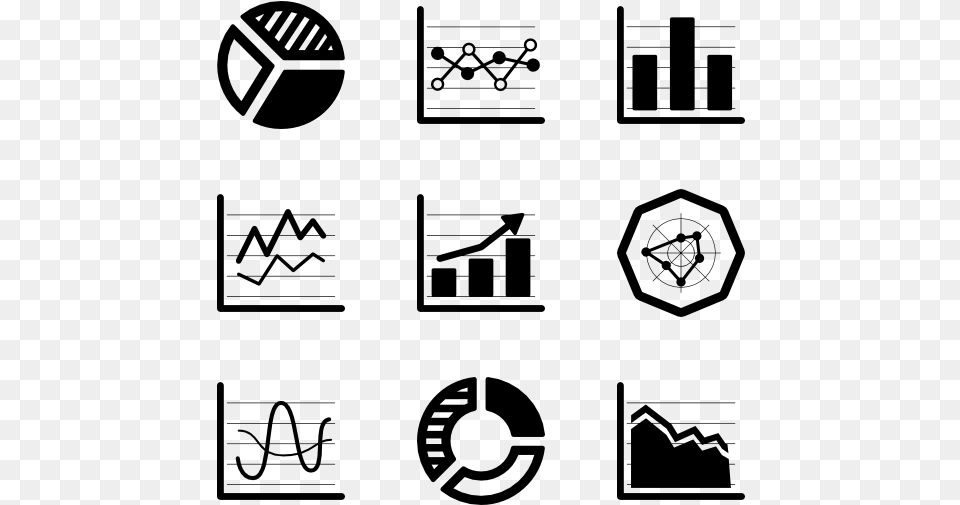 Business Chart Pictograms Electronic Devices Vector, Gray Png Image