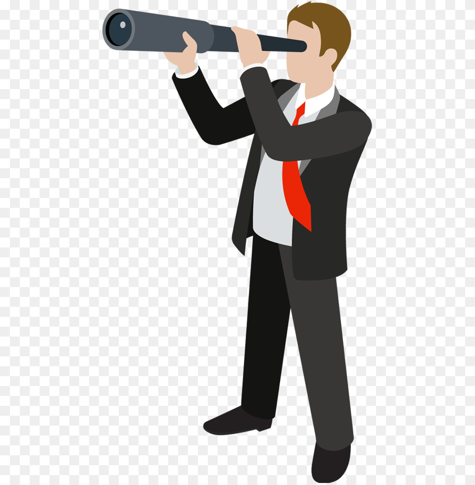 Business Clip Art Man Looking Through Telescope Clipart, Male, Person, Adult, Photography Free Png Download