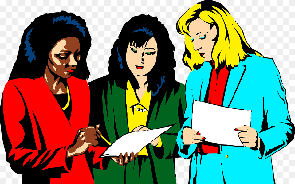 Business Collaboration Cooperation Female People Women Clipart, Adult, Person, Woman, Comics Free Png