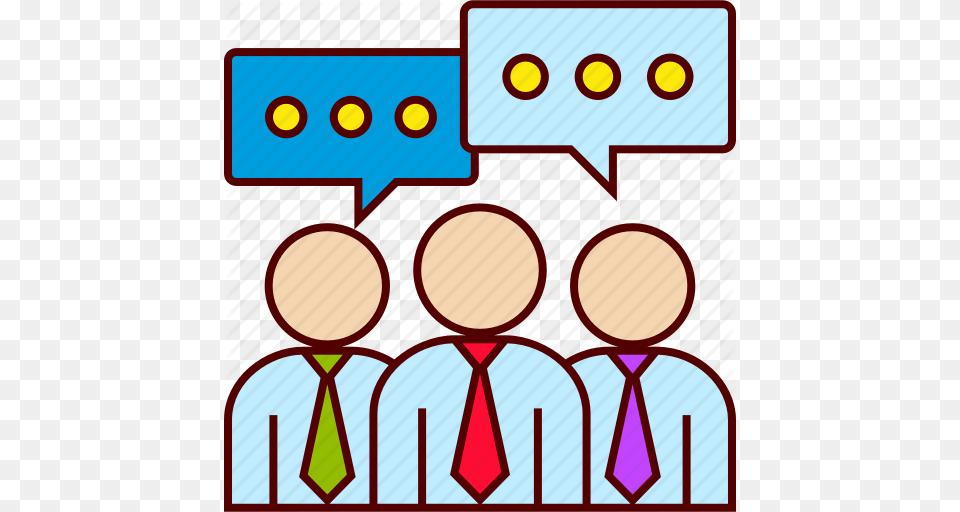 Business Conversation Group People Talking Team Icon, Accessories, Formal Wear, Tie, Person Png Image