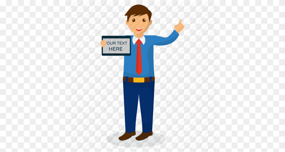 Business Expert Businessman With Board Cartoon Character Happy, Accessories, Boy, Child, Formal Wear Free Transparent Png