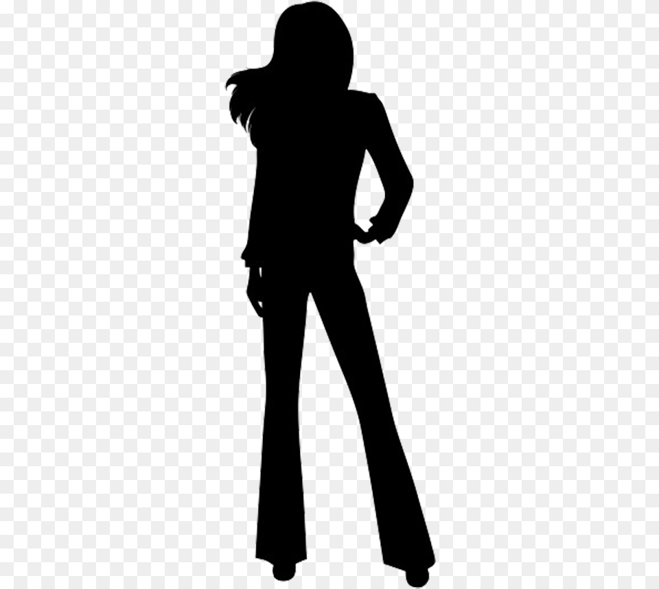 Business Female Silhouette Casually Standing Woman Woman Silhouette Long Hair, Clothing, Pants, Adult, Person Png