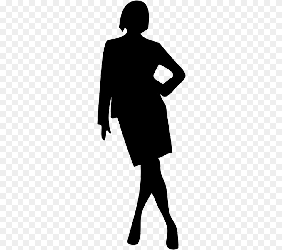 Business Female Silhouette Casually Standing Woman Women In Multiple Roles, Clothing, Coat, Adult, Male Free Png