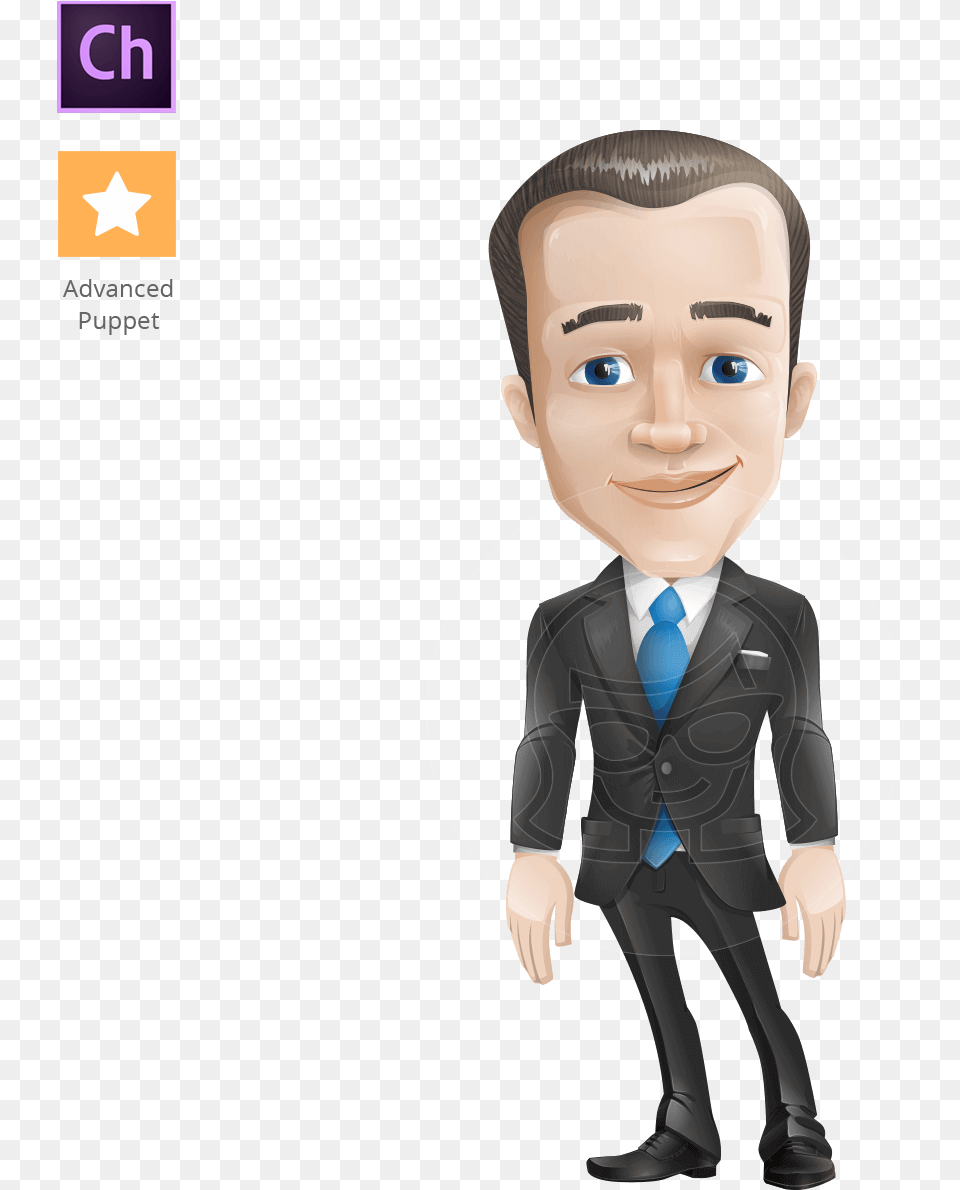 Business Icon Character Animator Puppet Adobe Character Animator Flat Puppet, Suit, Formal Wear, Clothing, Accessories Free Transparent Png
