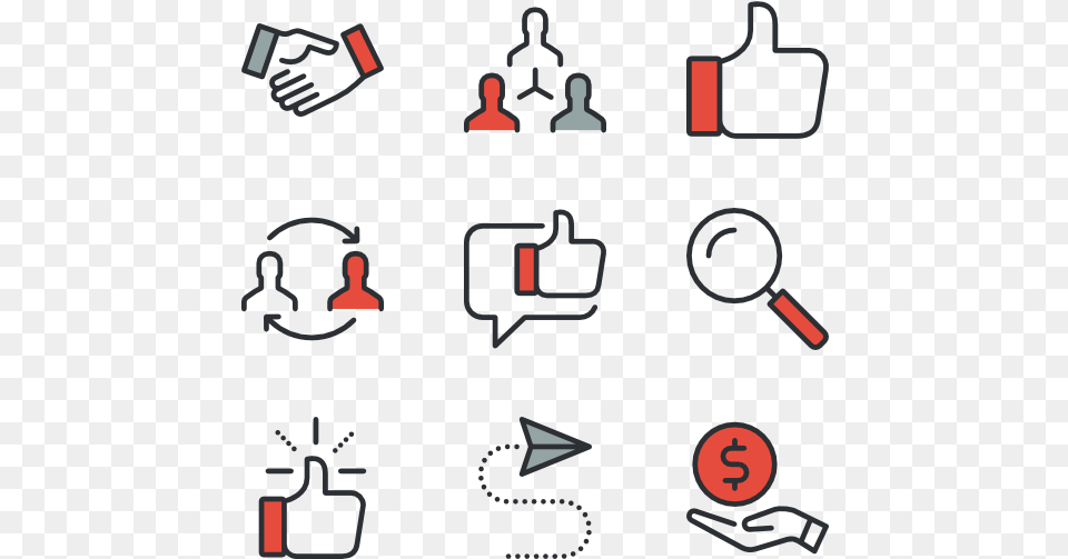 Business Icons Red, Text Free Transparent Png