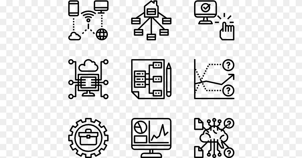 Business Intelligence Design Icons Vector, Gray Free Transparent Png