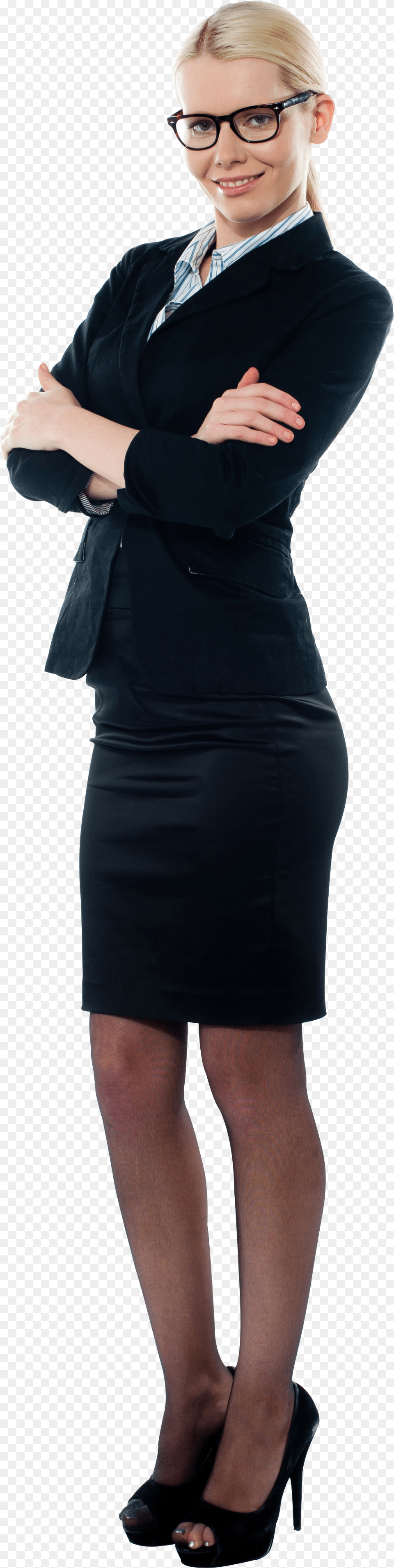 Business Lady, Suit, Sleeve, Skirt, Shoe Png Image