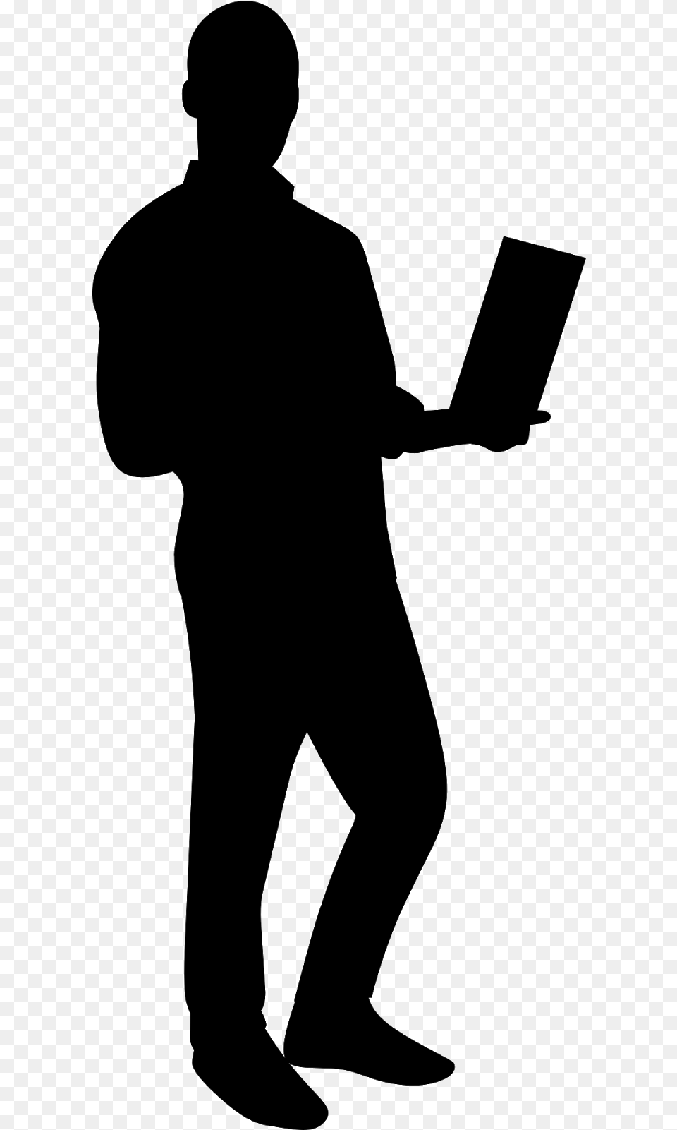 Business Laptopsilhouette Computer Man People Silhouette Human With Computer, Gray Png