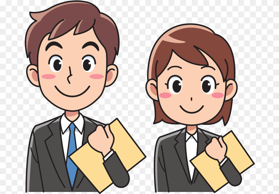 Business Man And Woman With Documents, Publication, Book, Comics, Person Free Png
