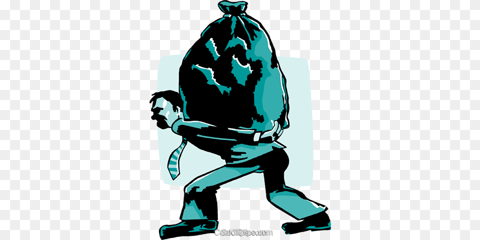Business Man Carrying Garbage Bag Royalty Vector Clip Art, Adult, Male, People, Person Free Transparent Png