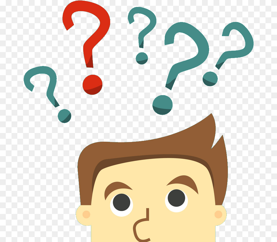 Business Man In Indecision On A Question Mark Vector Question Clipart, Face, Head, Person, Electronics Png Image