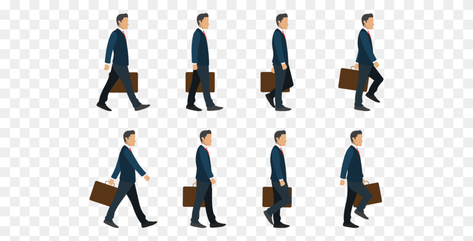Business Man Walking Cycle, Bag, Person, Adult, Male Png Image
