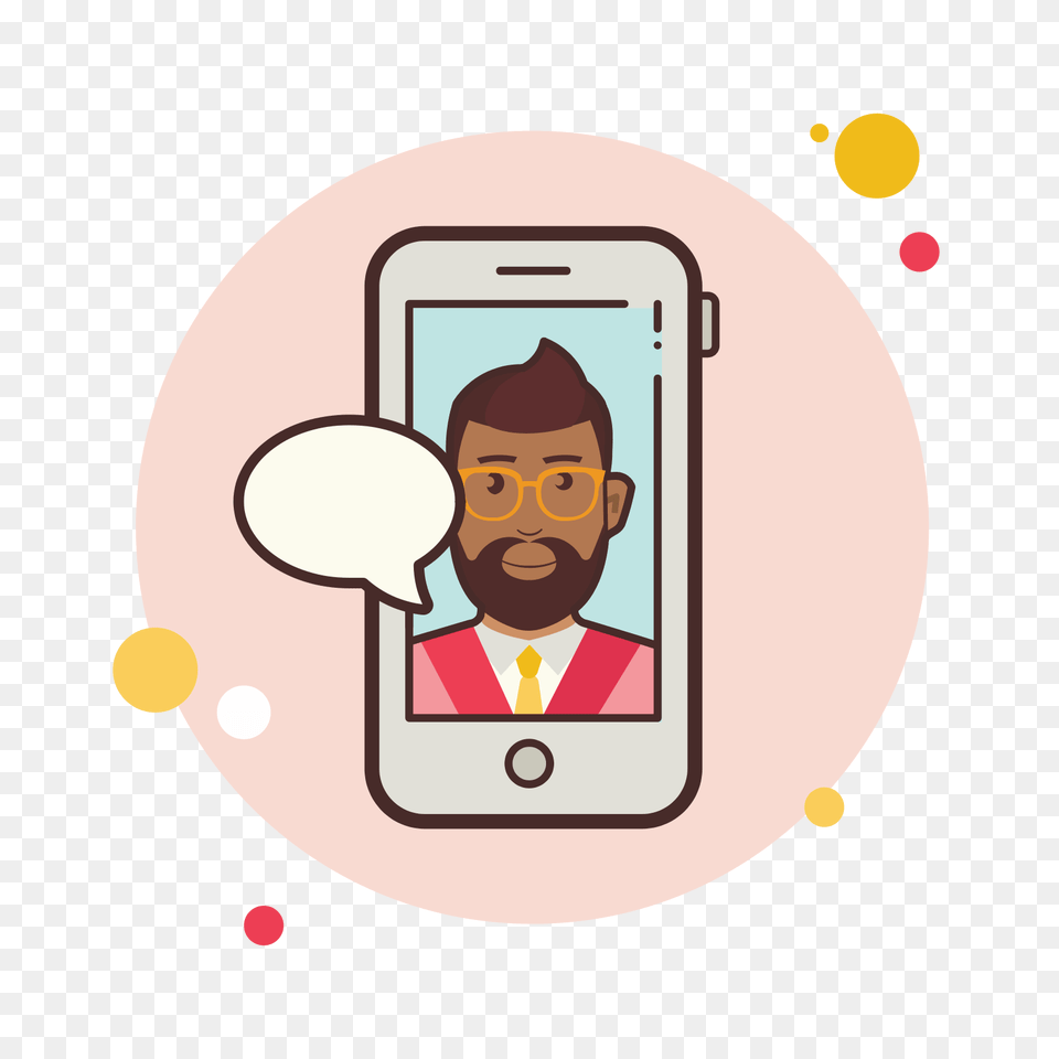 Business Man With Beard Messaging Icon, Electronics, Mobile Phone, Phone, Face Free Transparent Png