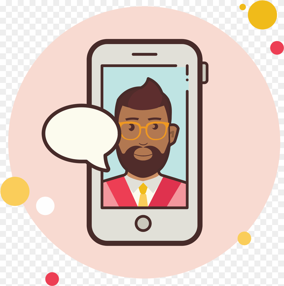 Business Man With Beard Messaging Icon Message, Phone, Electronics, Mobile Phone, Photography Free Transparent Png