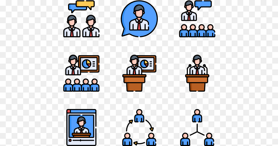Business Meeting Flat Icon Employee, Crowd, Person, Adult, Male Png Image