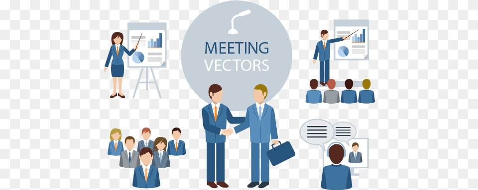 Business Meeting Illustrations Vector And Company Formation Presentation, Person, People, Male, Boy Png Image