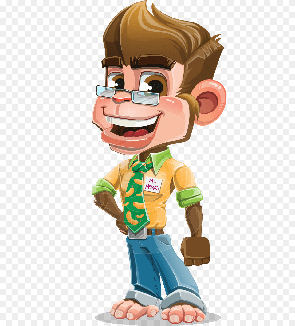 Business Monkey Cartoon Vector Character Aka Mr Cartoon Mr Monkey, Book, Comics, Publication, Baby Free Png