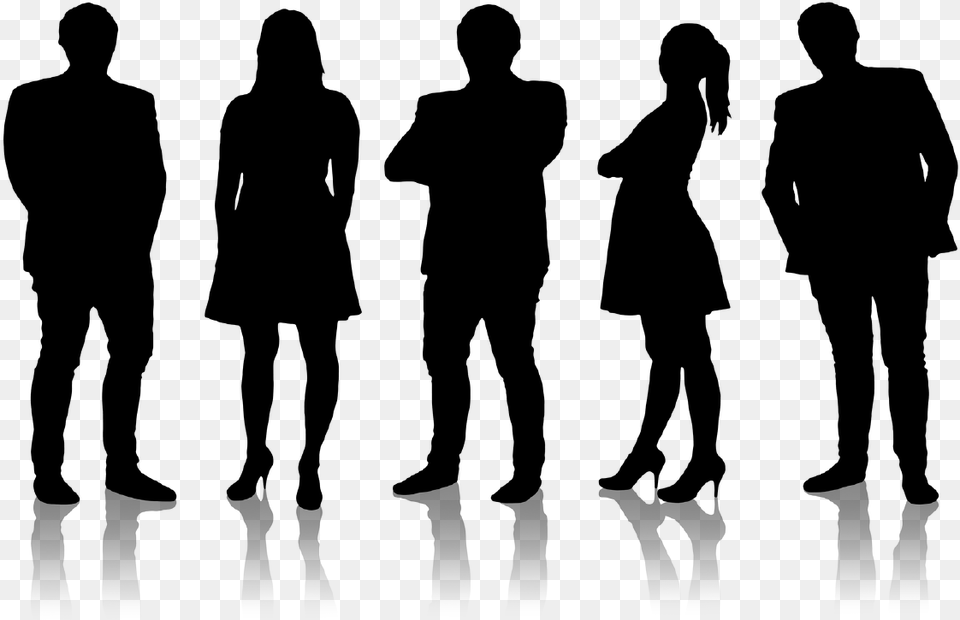 Business People Silhouette, Gray Png