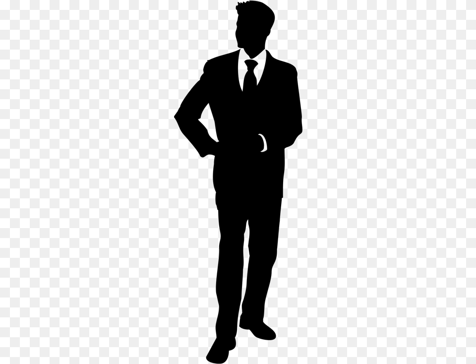 Business People Silhouette In Black And White Download Man Clipart Black And White Silhouette, Gray Free Png