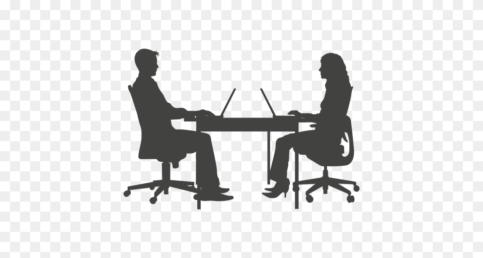 Business People Working On Laptop, Furniture, Table, Person, Chair Png Image