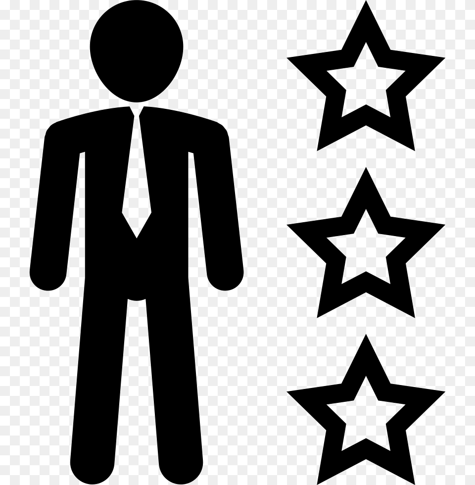 Business Person Icon Star Shapes Vector, Symbol, Stencil, Adult, Male Free Png