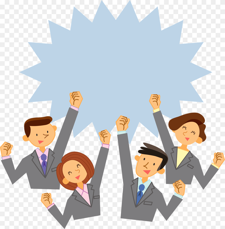 Business Persons Are Pumping Their Fists Clipart, Person, People, Publication, Book Free Png Download