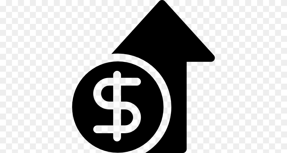 Business Rise Rich Wealth Money Arrow Dollar Icon, Gray Free Transparent Png