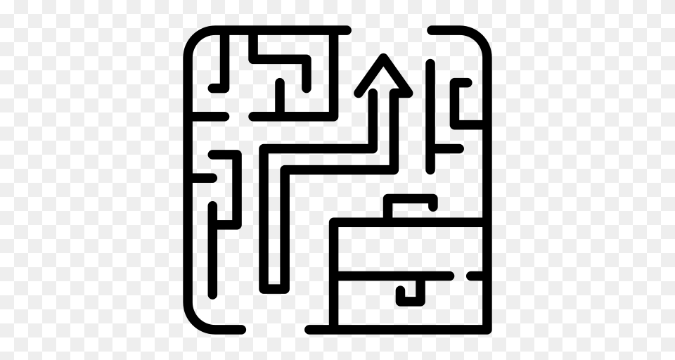 Business Solution Maze Plan Puzzle Solution Strategy Icon, Gray Png Image