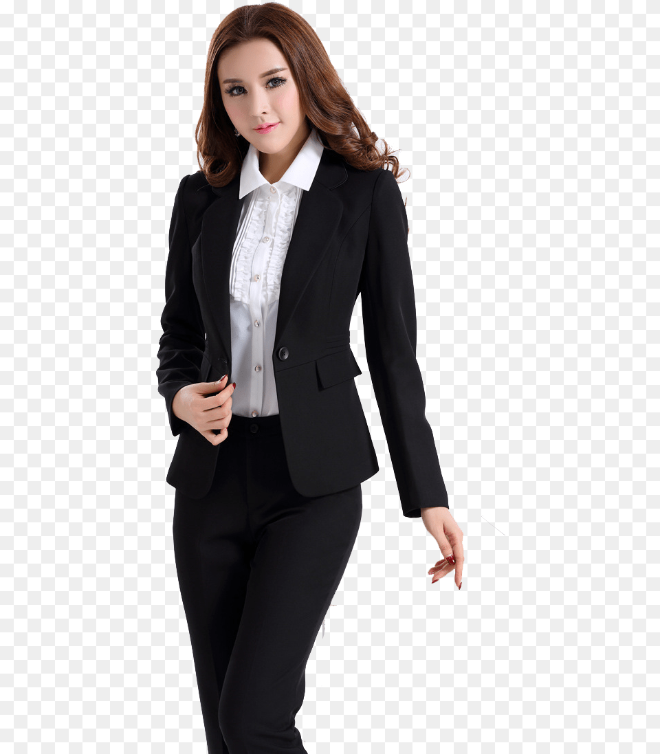 Business Suit For Women Images Woman In Suit, Long Sleeve, Blazer, Clothing, Coat Free Png