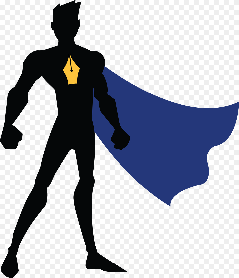 Business Superhero Superhero Silhouette Clipart, Person, Cape, Clothing, People Free Png Download