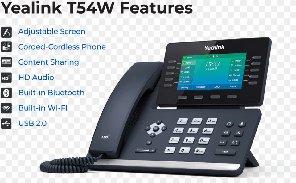 Business Voip Phone System Lake Worth Yealink Sip T54w, Electronics, Mobile Phone, Computer, Tablet Computer Png