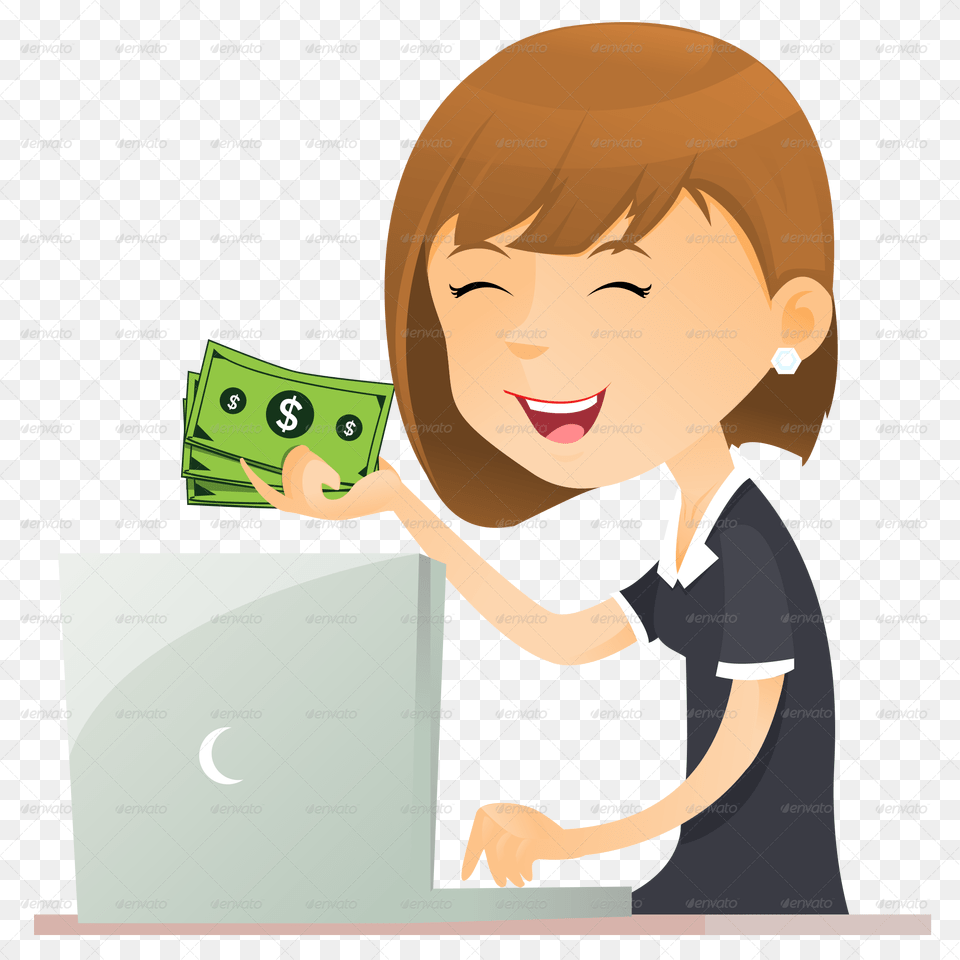 Business Woman And Computer Jpg Filebrown Left Cartoon, Photography, Face, Head, Person Free Transparent Png