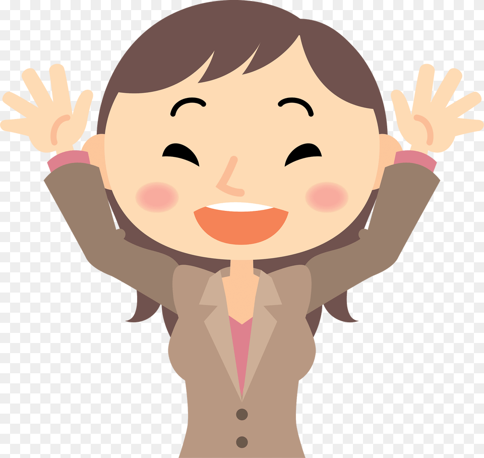 Business Woman Banzai Joy Clipart, Baby, Person, Face, Head Png