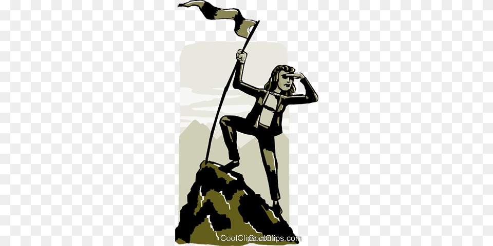 Business Woman Conquering Peak Royalty Vector Clip Art, Acrobatic, Sport, Pole Vault, Person Free Png