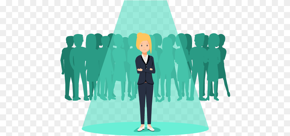 Business Woman In The Spotlight Person In Spotlight Cartoon, Male, Boy, Child, Graphics Free Png Download
