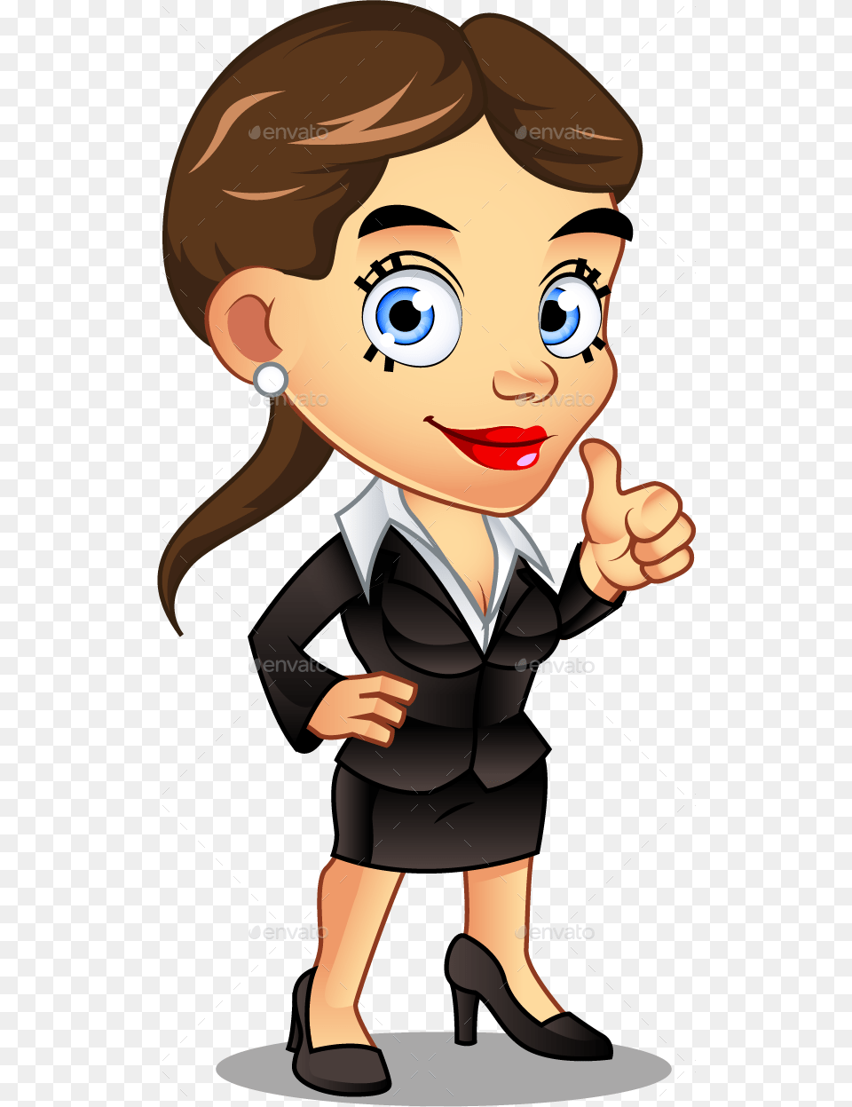 Business Woman Mascot Transparent Cartoon Business Woman, Publication, Book, Photography, Comics Png